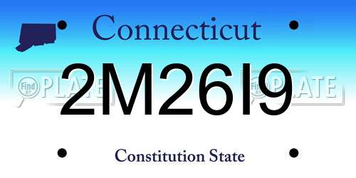2M26I9 Connecticut License Plate
