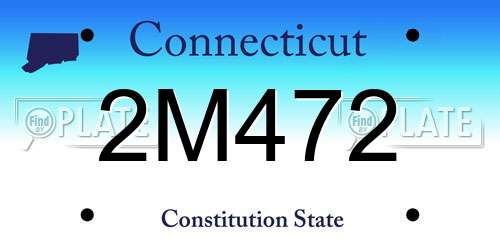 2M472 Connecticut License Plate