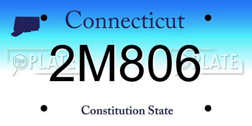 2M806 Connecticut License Plate