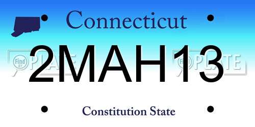 2MAH13 Connecticut License Plate