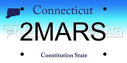 2MARS Connecticut License Plate