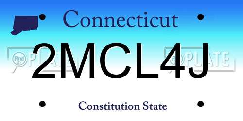 2MCL4J Connecticut License Plate