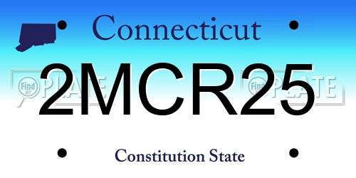 2MCR25 Connecticut License Plate