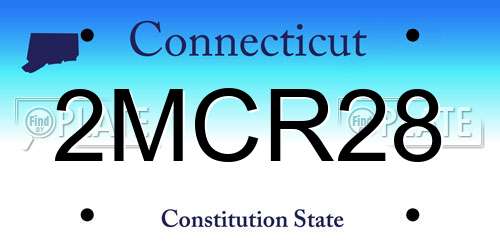 2MCR28 Connecticut License Plate