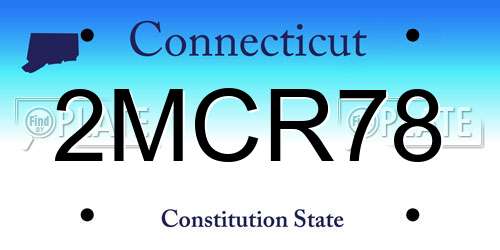 2MCR78 Connecticut License Plate