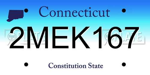 2MEK167 Connecticut License Plate