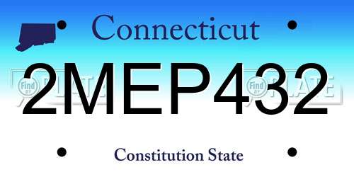 2MEP432 Connecticut License Plate
