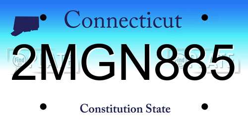 2MGN885 Connecticut License Plate