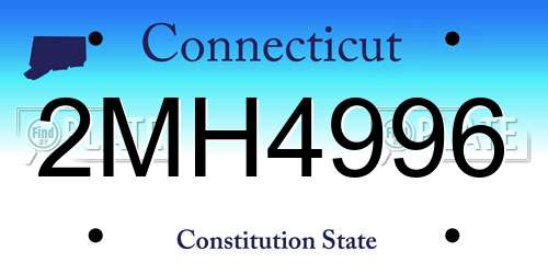 2MH4996 Connecticut License Plate