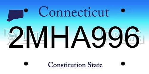 2MHA996 Connecticut License Plate