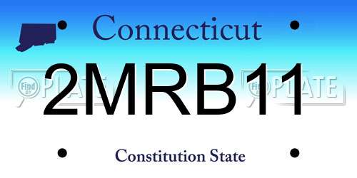 2MRB11 Connecticut License Plate