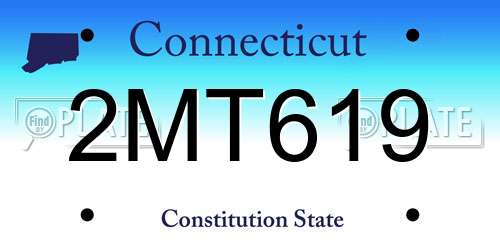 2MT619 Connecticut License Plate