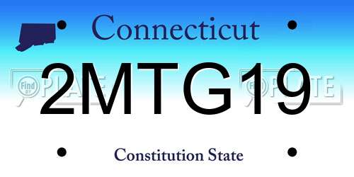 2MTG19 Connecticut License Plate