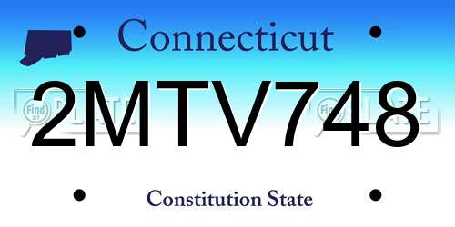 2MTV748 Connecticut License Plate