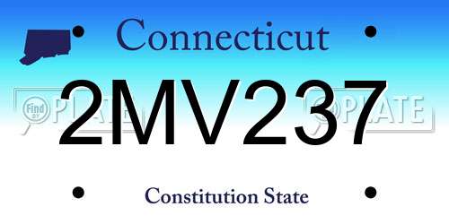 2MV237 Connecticut License Plate