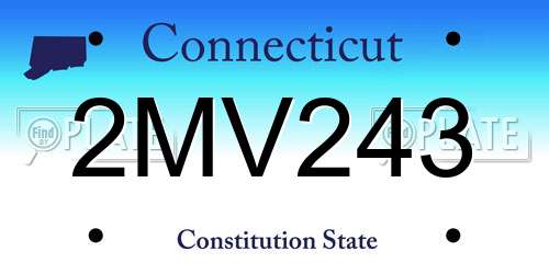 2MV243 Connecticut License Plate
