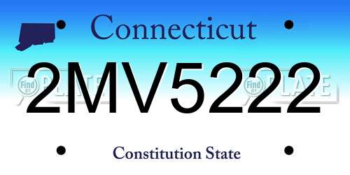2MV5222 Connecticut License Plate