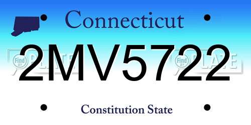 2MV5722 Connecticut License Plate