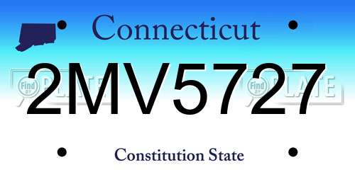 2MV5727 Connecticut License Plate