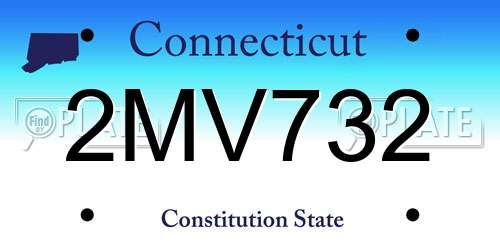 2MV732 Connecticut License Plate