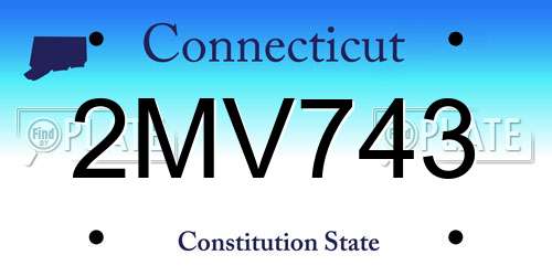 2MV743 Connecticut License Plate