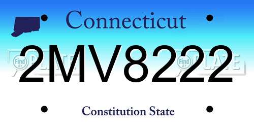 2MV8222 Connecticut License Plate