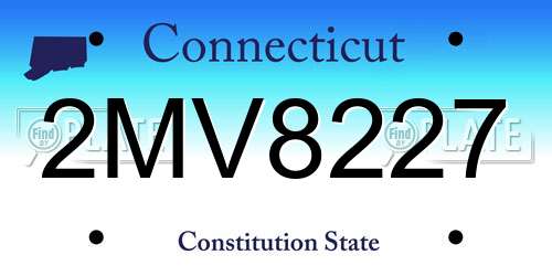 2MV8227 Connecticut License Plate