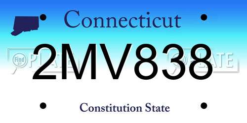 2MV838 Connecticut License Plate