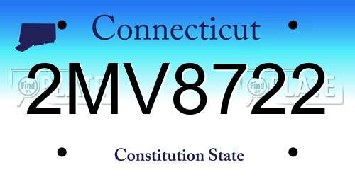 2MV8722 Connecticut License Plate