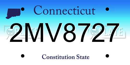 2MV8727 Connecticut License Plate