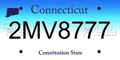 2MV8777 Connecticut License Plate