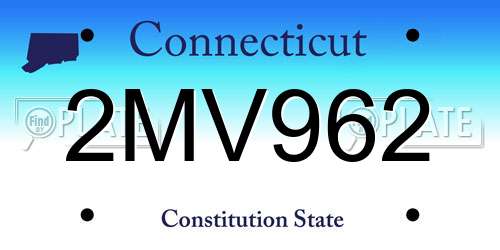 2MV962 Connecticut License Plate