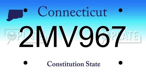 2MV967 Connecticut License Plate