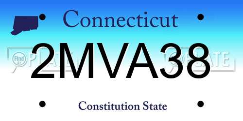 2MVA38 Connecticut License Plate
