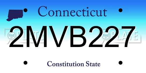 2MVB227 Connecticut License Plate