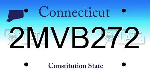 2MVB272 Connecticut License Plate
