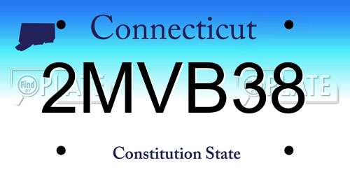 2MVB38 Connecticut License Plate
