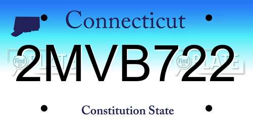 2MVB722 Connecticut License Plate