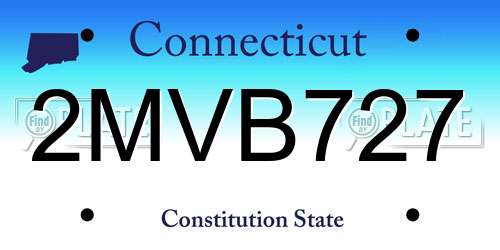 2MVB727 Connecticut License Plate