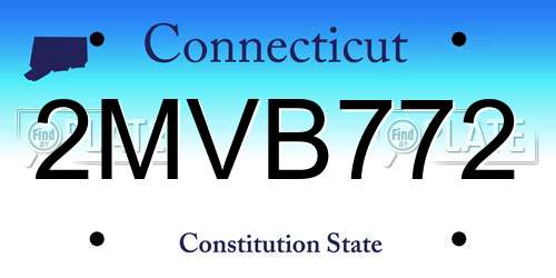 2MVB772 Connecticut License Plate
