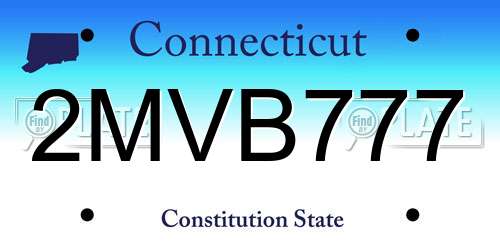 2MVB777 Connecticut License Plate