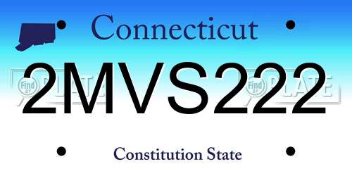 2MVS222 Connecticut License Plate