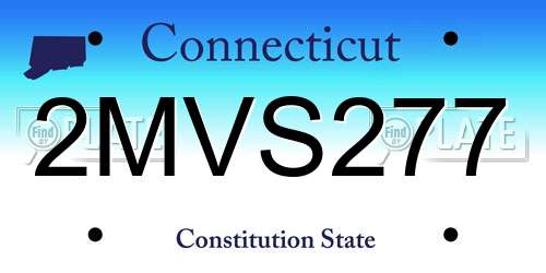 2MVS277 Connecticut License Plate