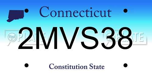 2MVS38 Connecticut License Plate