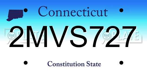 2MVS727 Connecticut License Plate