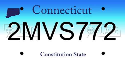 2MVS772 Connecticut License Plate
