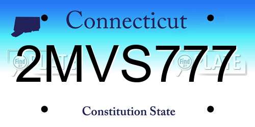 2MVS777 Connecticut License Plate