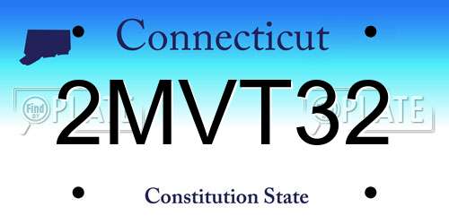 2MVT32 Connecticut License Plate