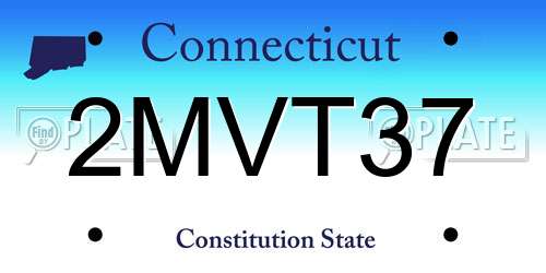 2MVT37 Connecticut License Plate