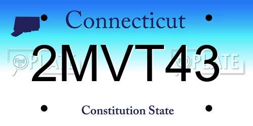 2MVT43 Connecticut License Plate